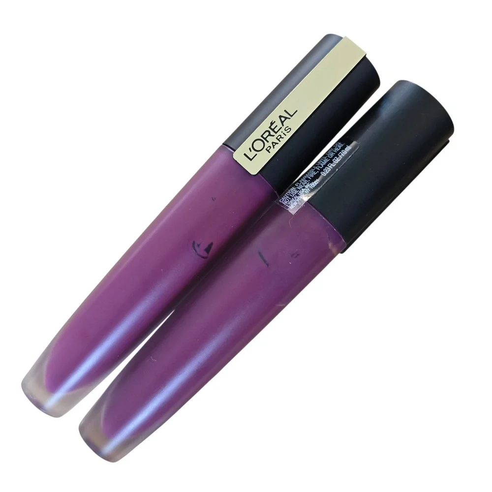 L'Oreal Paris Rouge Signature Matte Lip Stain 412 I Rebel Purple Set of 2 0.23oz